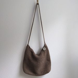 The Sak Crochet Tan Crossbody Hobo Bag